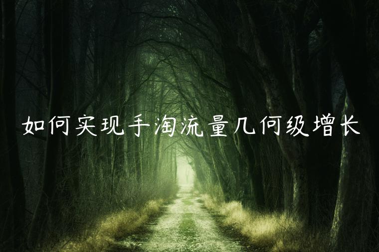 如何實(shí)現(xiàn)手淘流量幾何級(jí)增長(zhǎng)